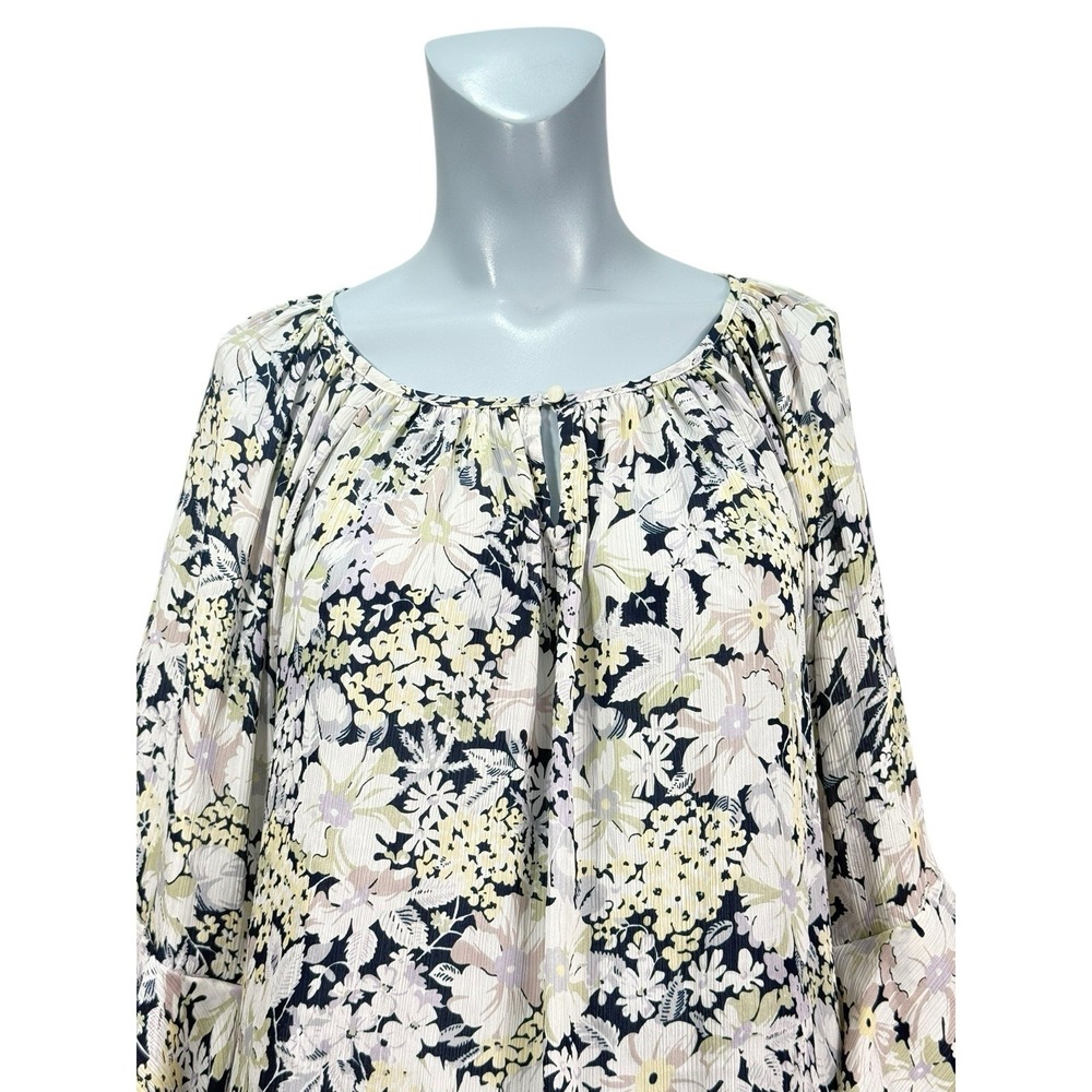 Women's XL Chaps Multicolored Floral Crinkle Top Preowned‎